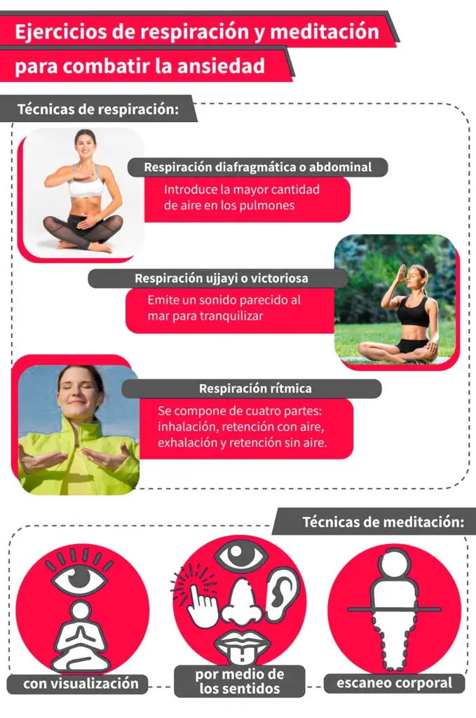 ejercicios de respiración y meditación para combatir la ansiedad