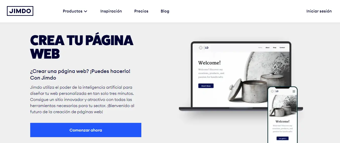 Jimdo. Cuenta con Plantillas pre-programas