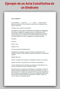 Ejemplo de un Acta Constitutiva de un Sindicato