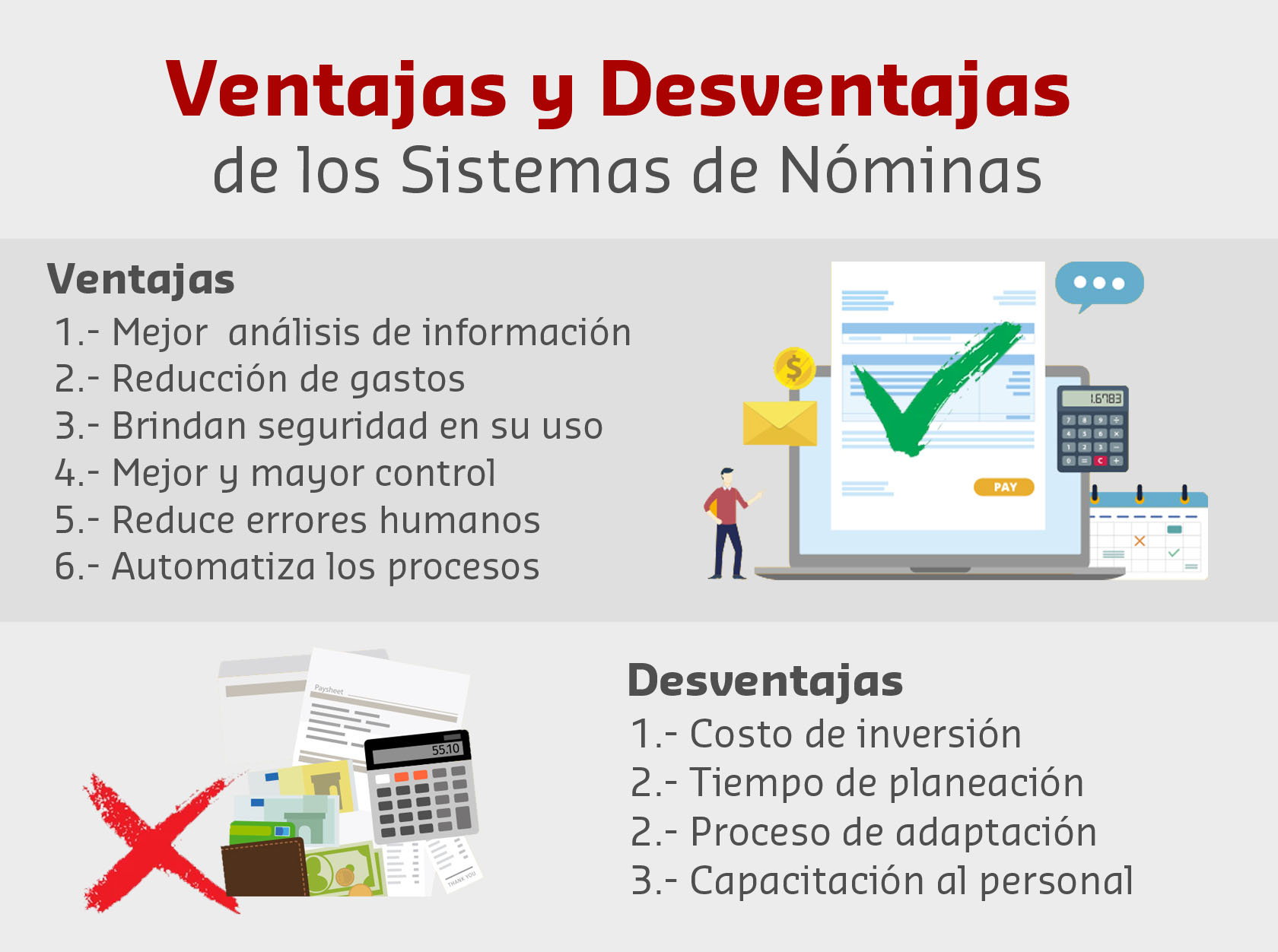 ventajas y desventajas de los sistemas de información y nóminas