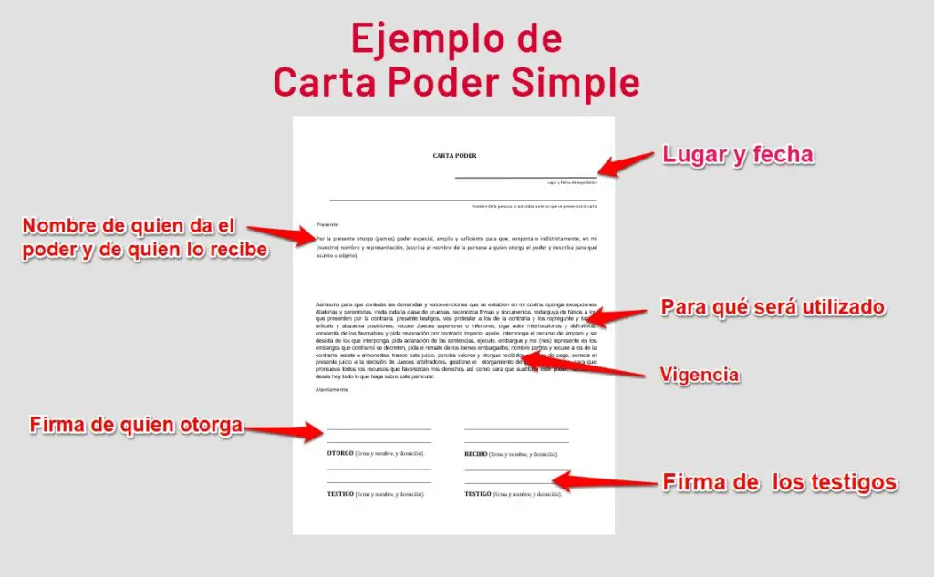 Ejemplo de Carta Poder Simple