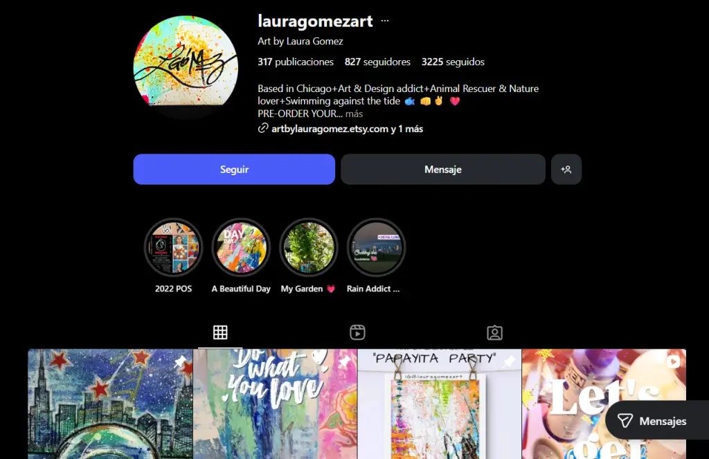 Instagram de Laura Gómez Instagram de Laura Gómez