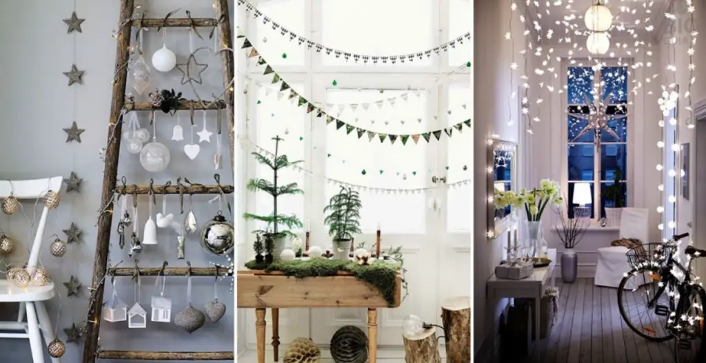 Decoración minimalista navideña. Negocios navideños